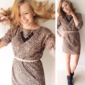 Loft Animal Cheetah Leopard Tunic Shift Dress